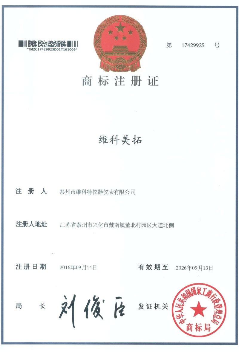 維科美拓/VICOMETER商標成功注冊